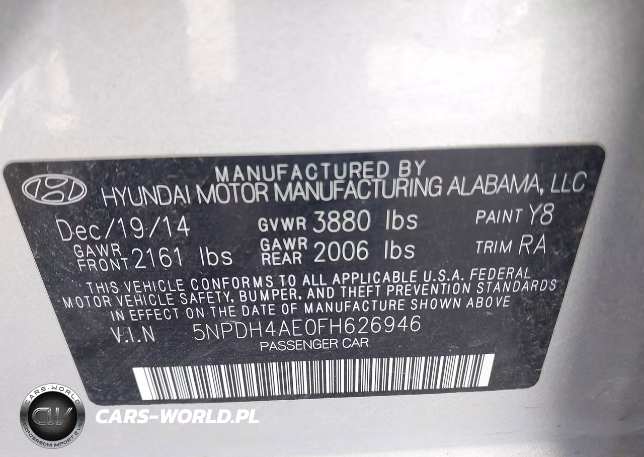 2015 Hyundai Elantra Se VIN:5NPDH4AE0FH626946 - 9