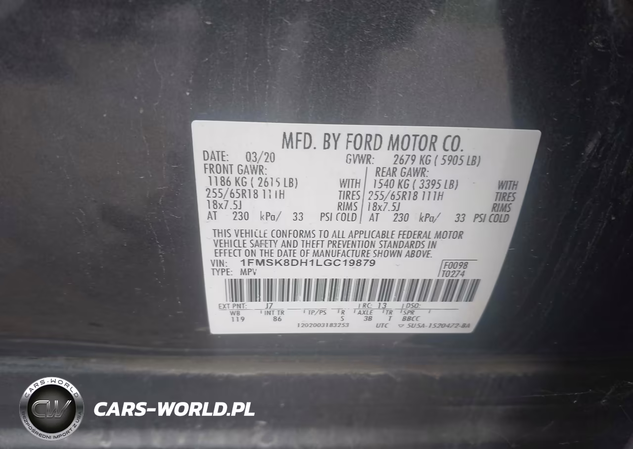 2020 Ford Explorer Xlt VIN:1FMSK8DH1LGC19879 - 9