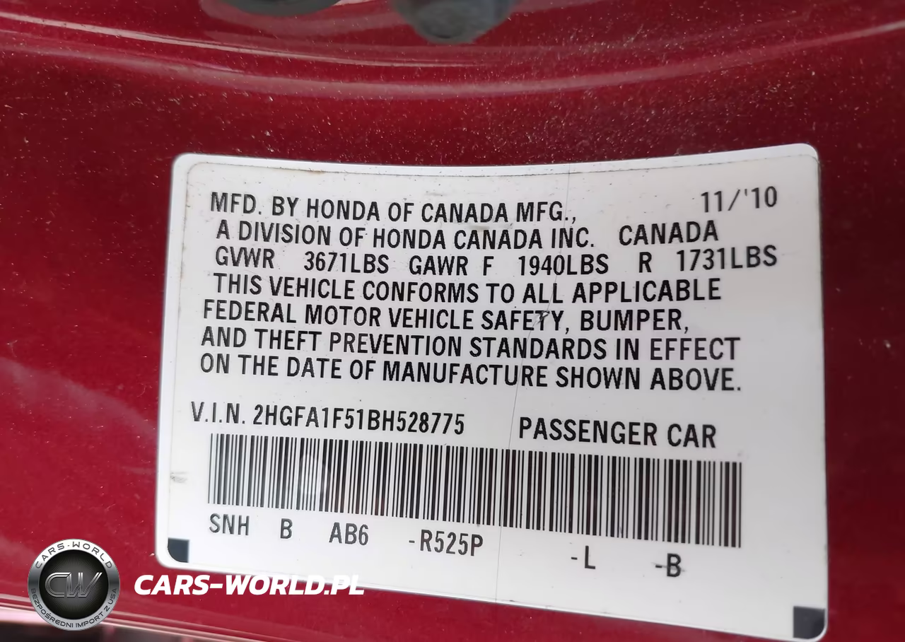 2011 Honda Civic Lx VIN:2HGFA1F51BH528775 - 9