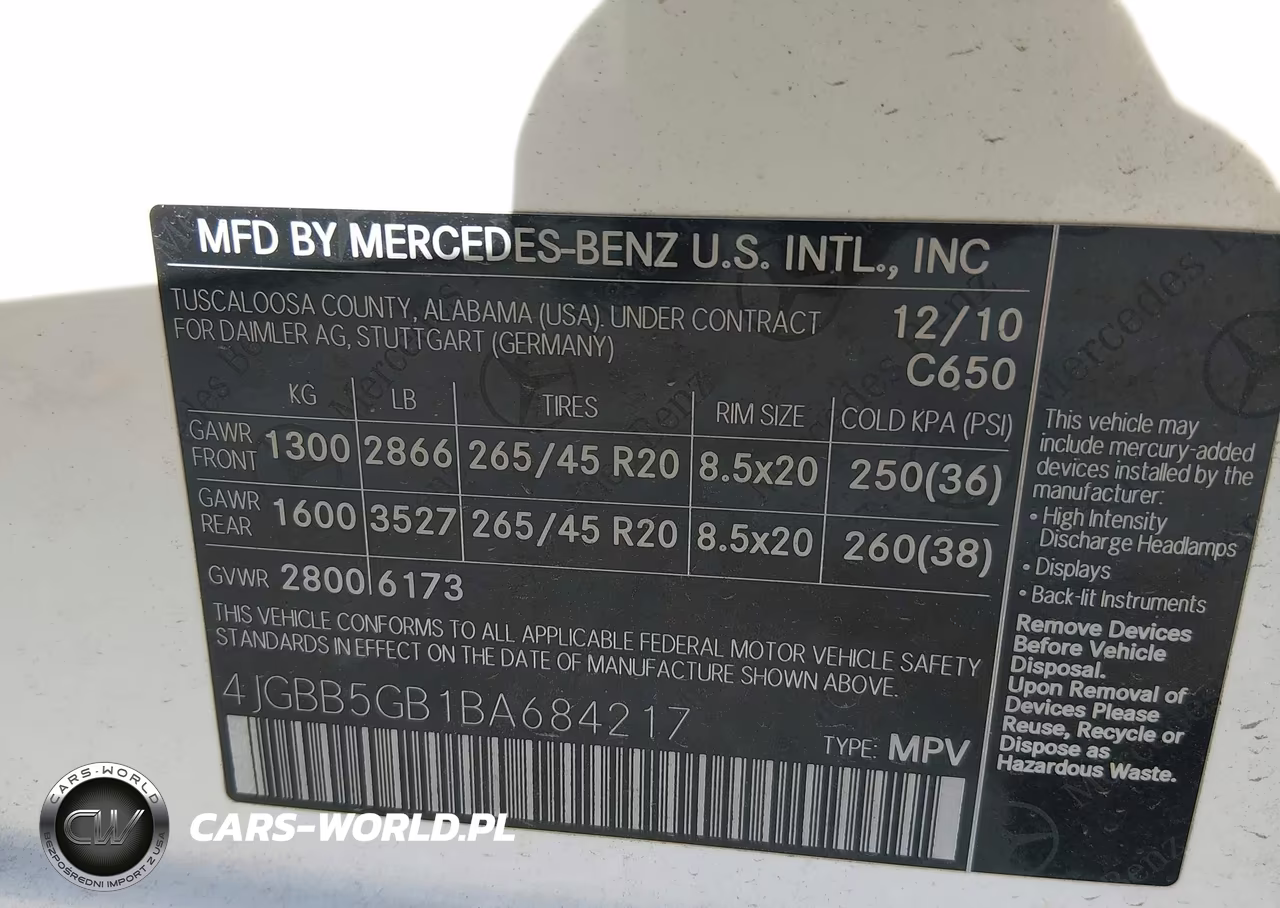 2011 Mercedes-Benz Ml 350 VIN:4JGBB5GB1BA684217 - 9