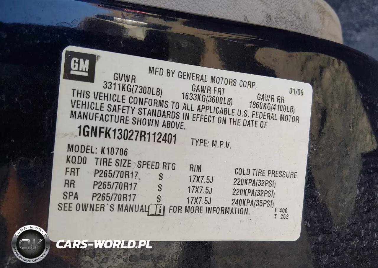 2007 Chevrolet Tahoe Ls VIN:1GNFK13027R112401 - 9