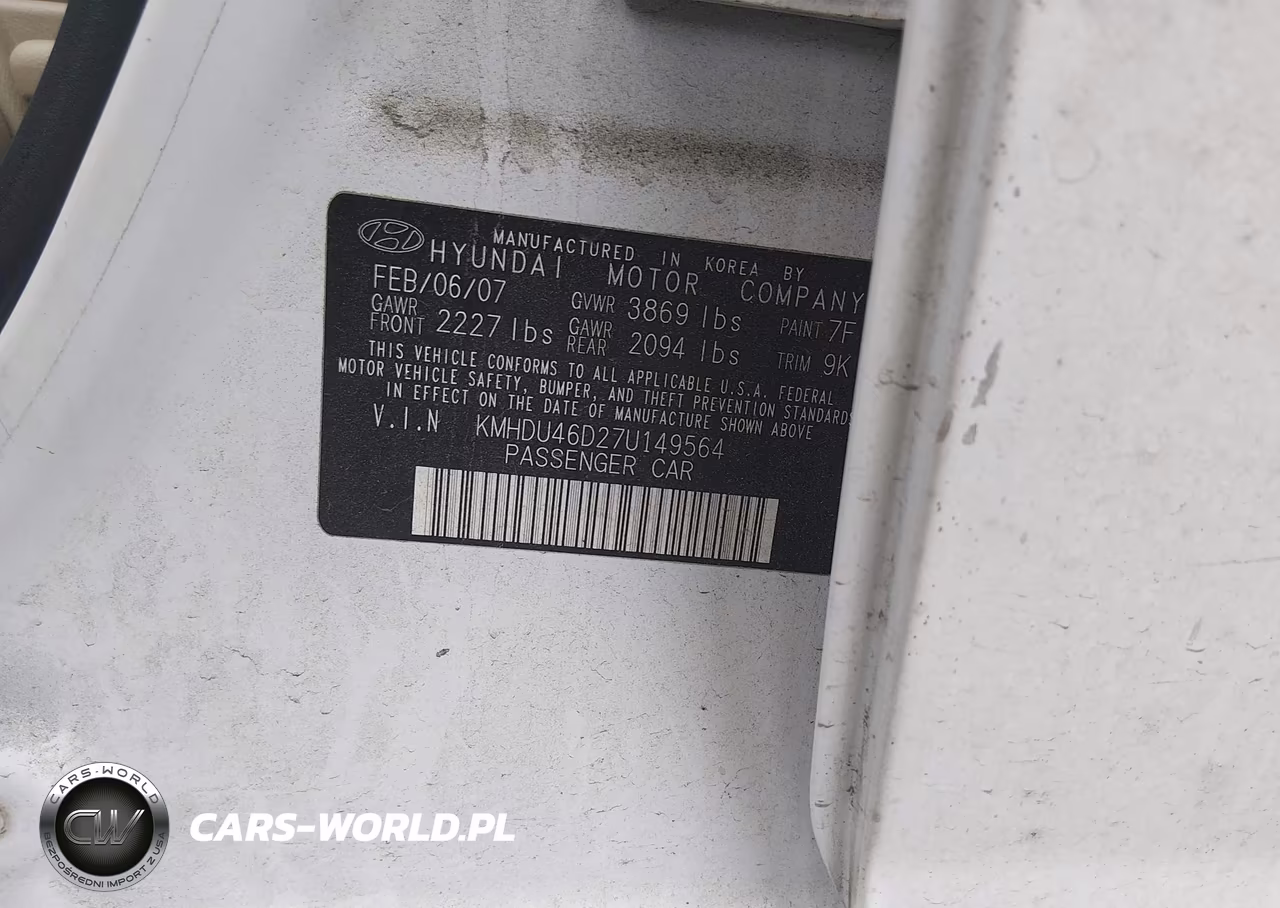 2007 Hyundai Elantra Gls-Ltd-Se VIN:KMHDU46D27U149564 - 9