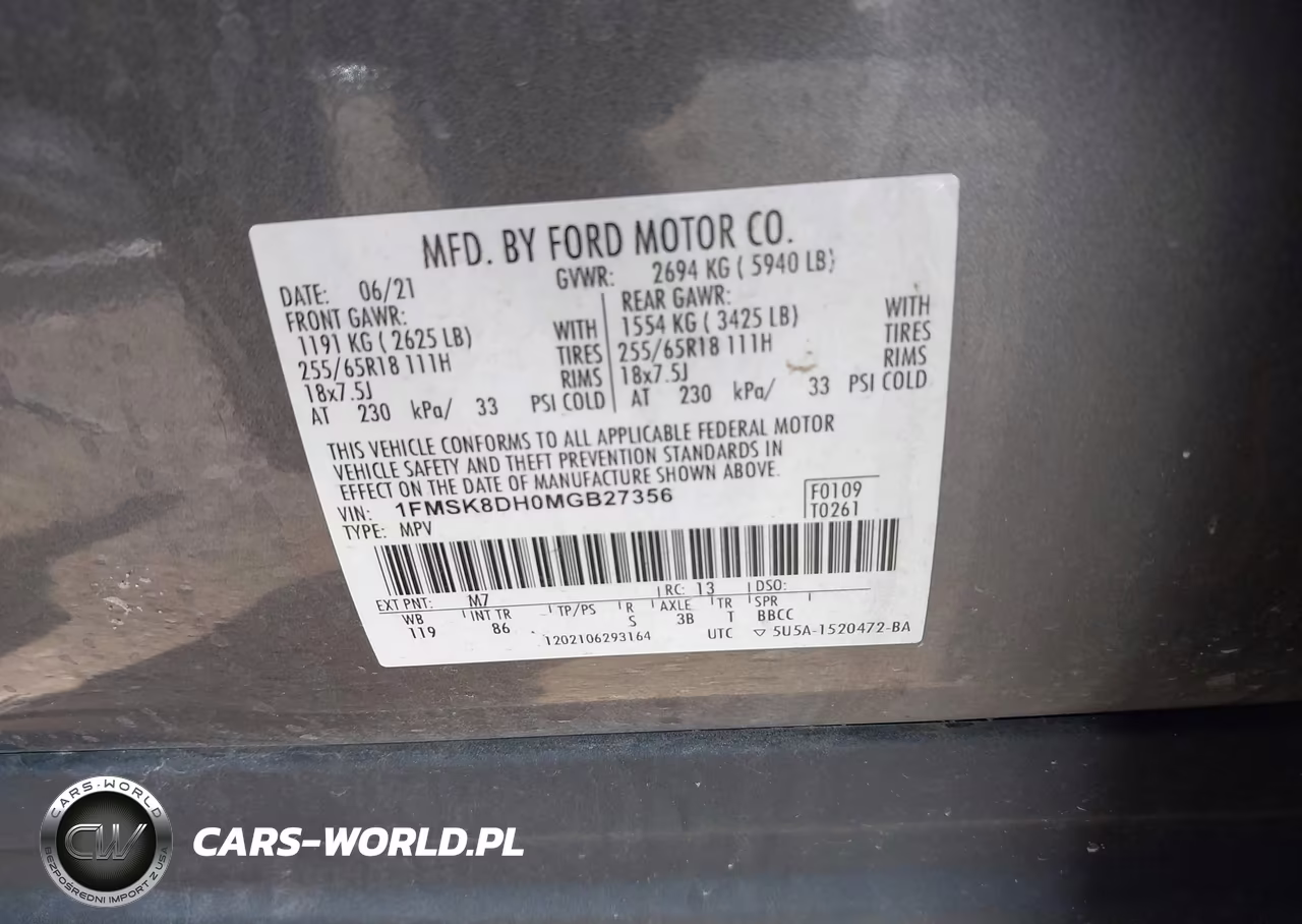 2021 Ford Explorer Xlt VIN:1FMSK8DH0MGB27356 - 9
