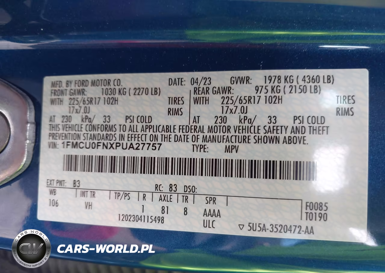 2023 Ford Escape VIN:1FMCU0FNXPUA27757 - 9