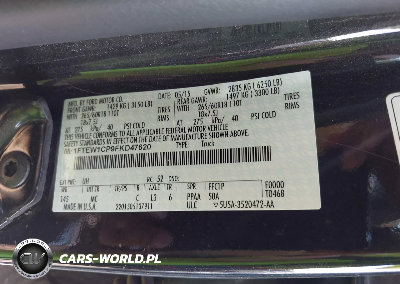 2015 Ford F-150 Lariat-Xl-Xlt VIN:1FTEW1CP9FKD47620 - 9