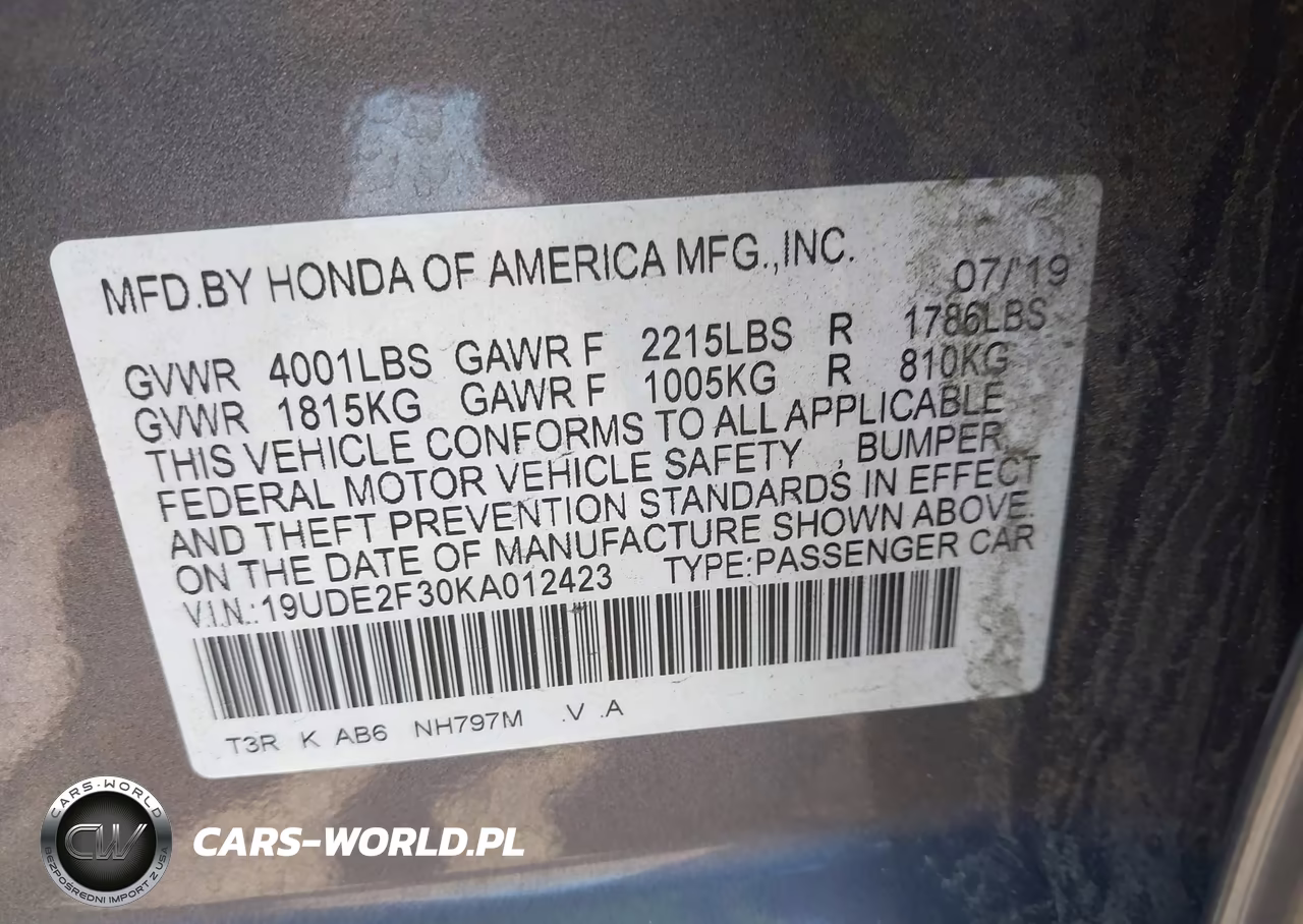 2019 Acura Ilx Standard VIN:19UDE2F30KA012423 - 9