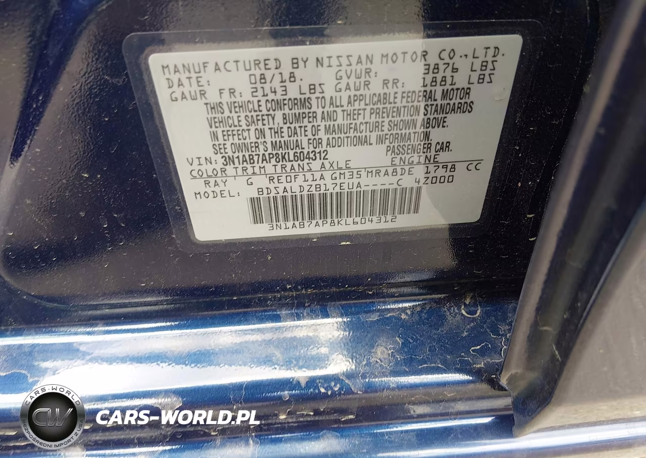 2019 Nissan Sentra Sv VIN:3N1AB7AP8KL604312 - 9