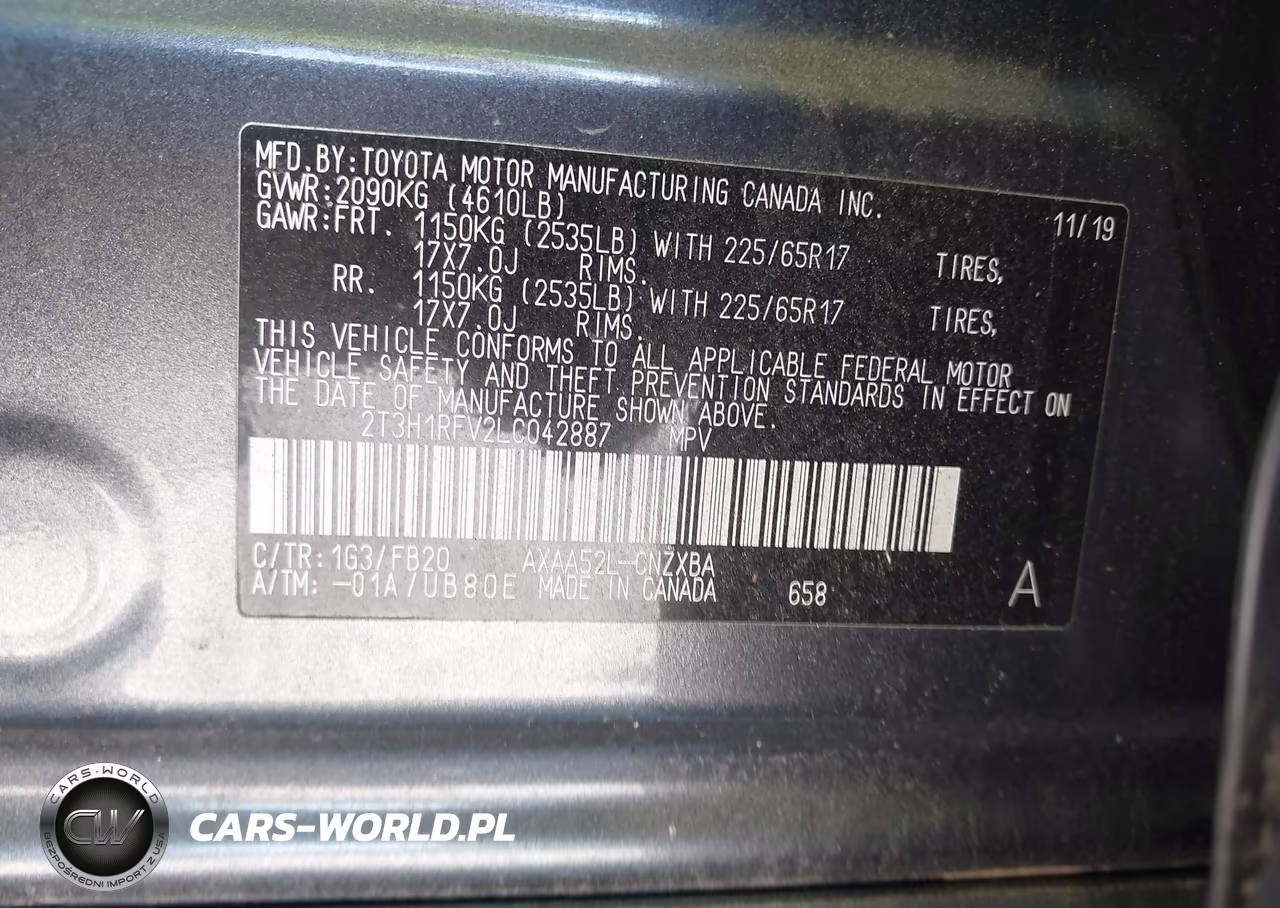 2020 Toyota Rav4 Le VIN:2T3H1RFV2LC042887 - 9