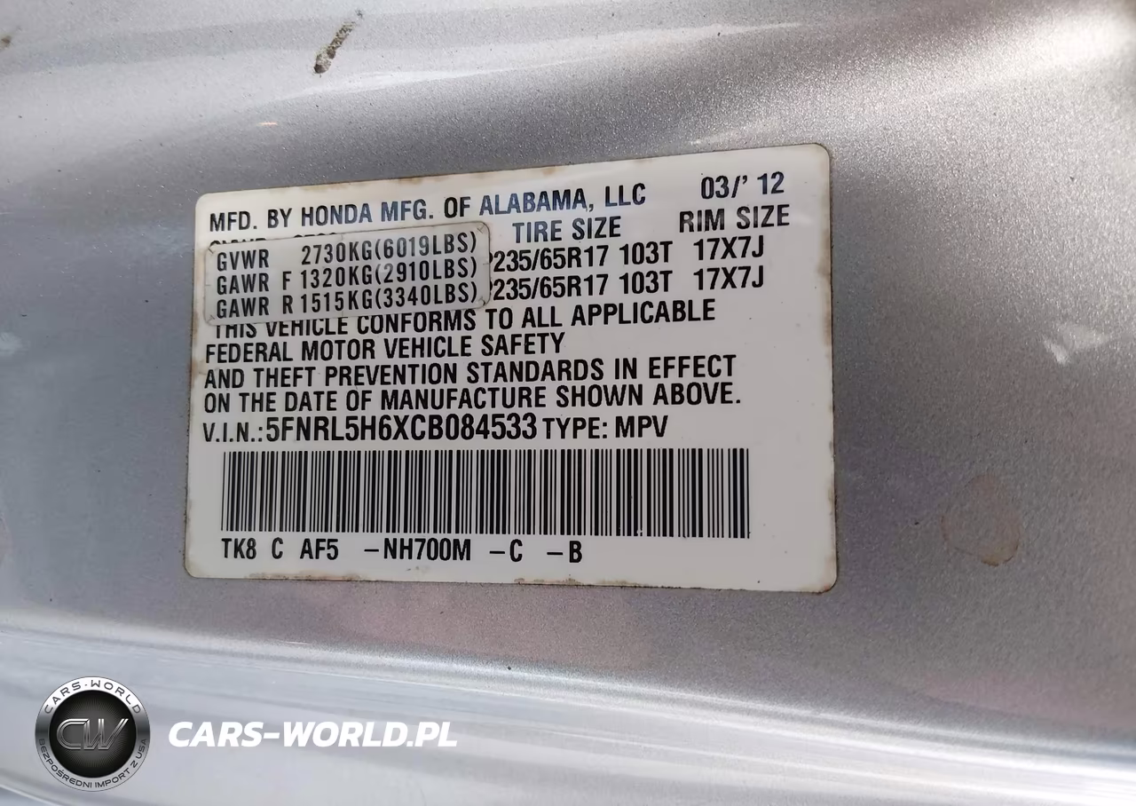 2012 Honda Odyssey Ex-L VIN:5FNRL5H6XCB084533 - 9