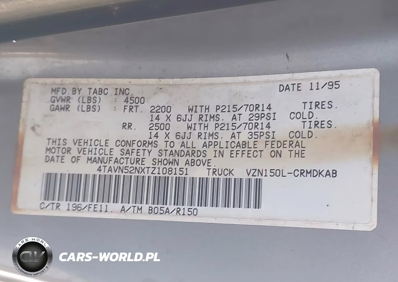 1996 Toyota Tacoma Xtracab VIN:4TAVN52NXTZ108151 - 9