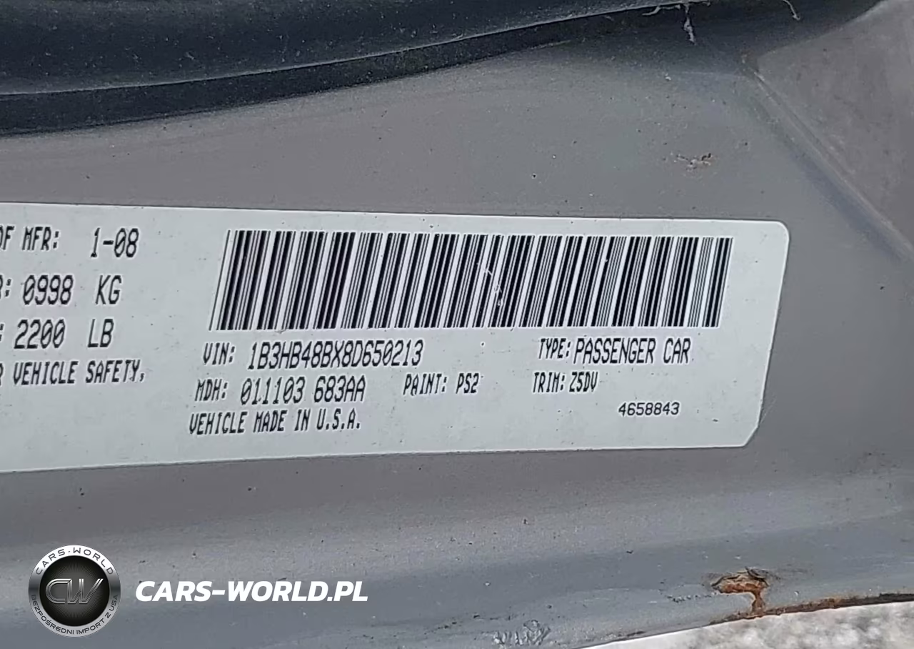 2008 Dodge Caliber Sxt VIN:1B3HB48BX8D650213 - 9