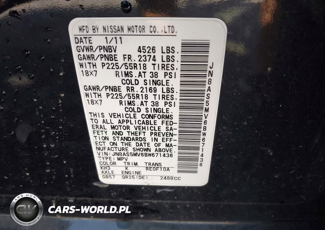 2011 Nissan Rogue Sv VIN:JN8AS5MV6BW671436 - 9