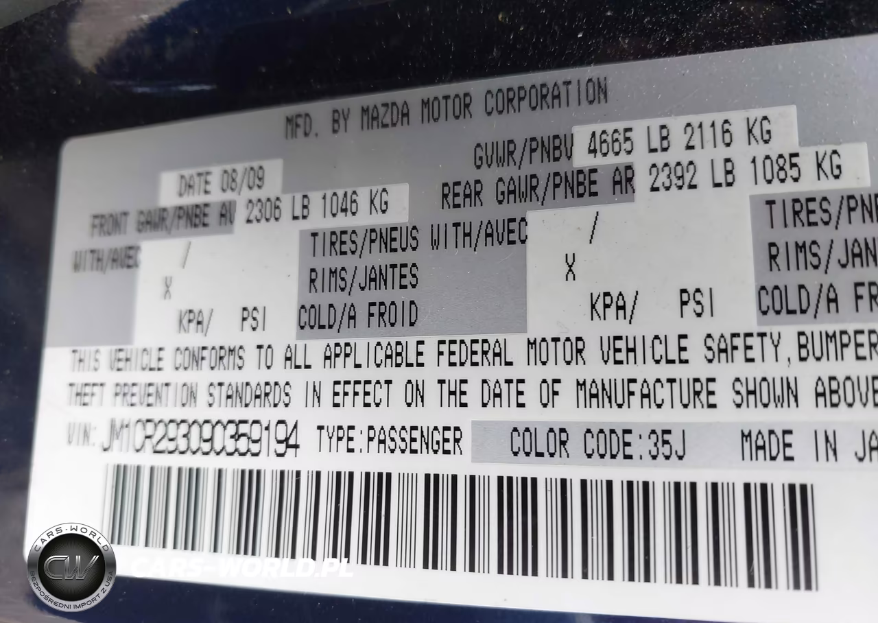 2009 Mazda Mazda5 Touring VIN:JM1CR293090359194 - 9