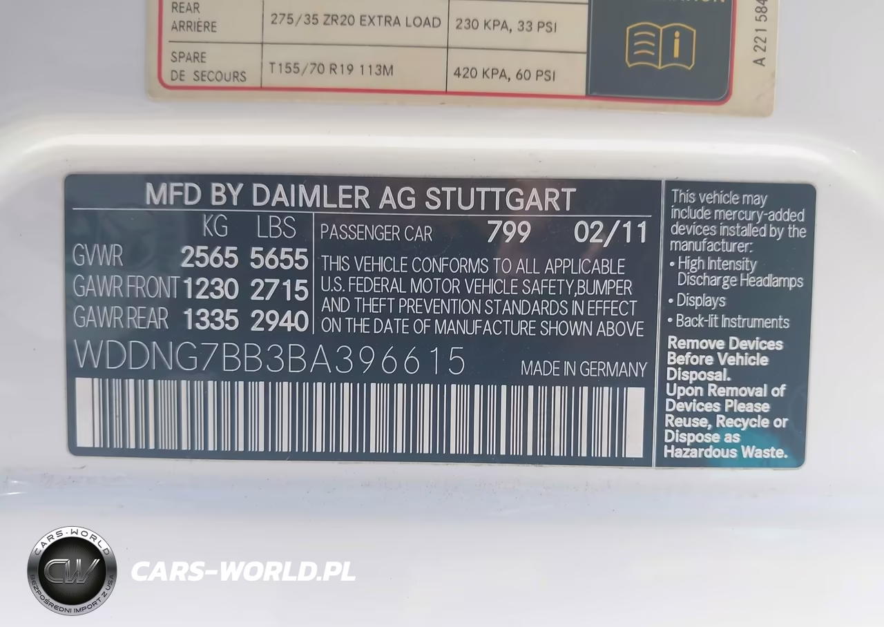 2011 Mercedes-Benz S 550 VIN:WDDNG7BB3BA396615 - 9