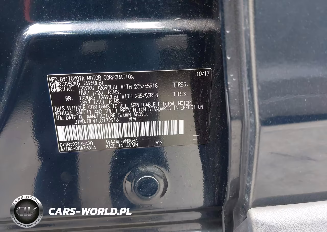 2018 Toyota Rav4 Hybrid Limited VIN:JTMDJREV1JD172913 - 9