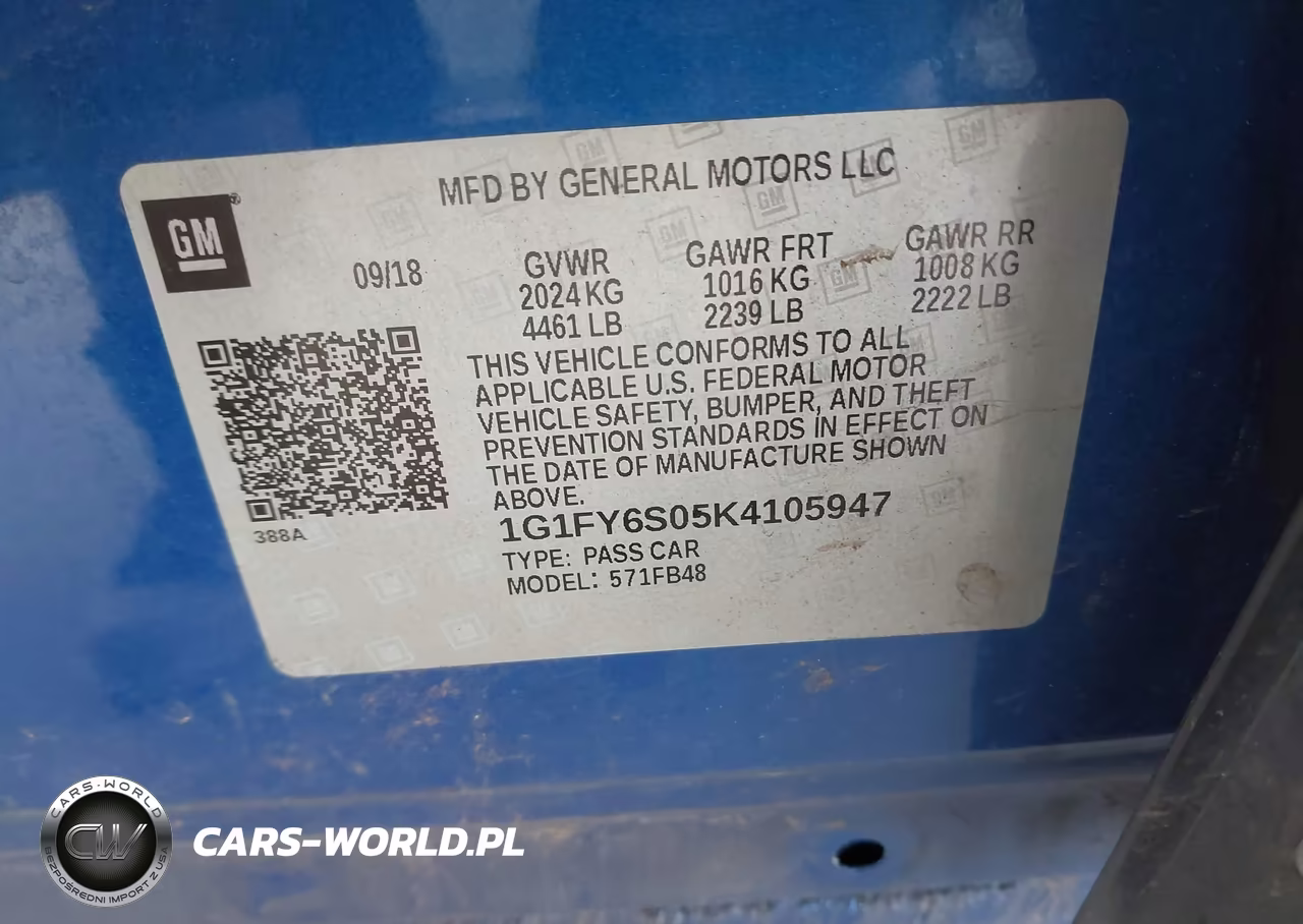 2019 Chevrolet Bolt Ev Lt VIN:1G1FY6S05K4105947 - 9