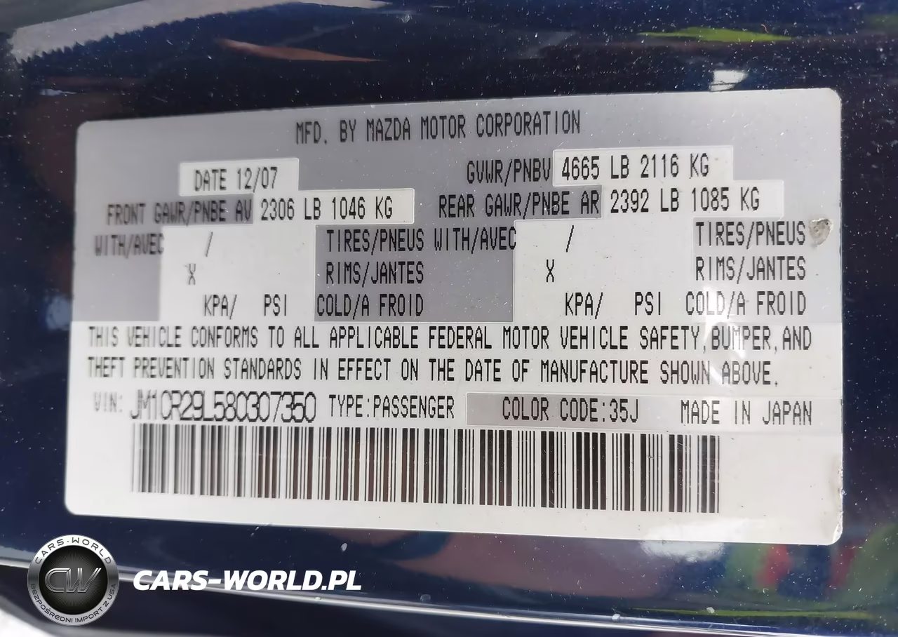 2008 Mazda Mazda5 Sport VIN:JM1CR29L580307350 - 9