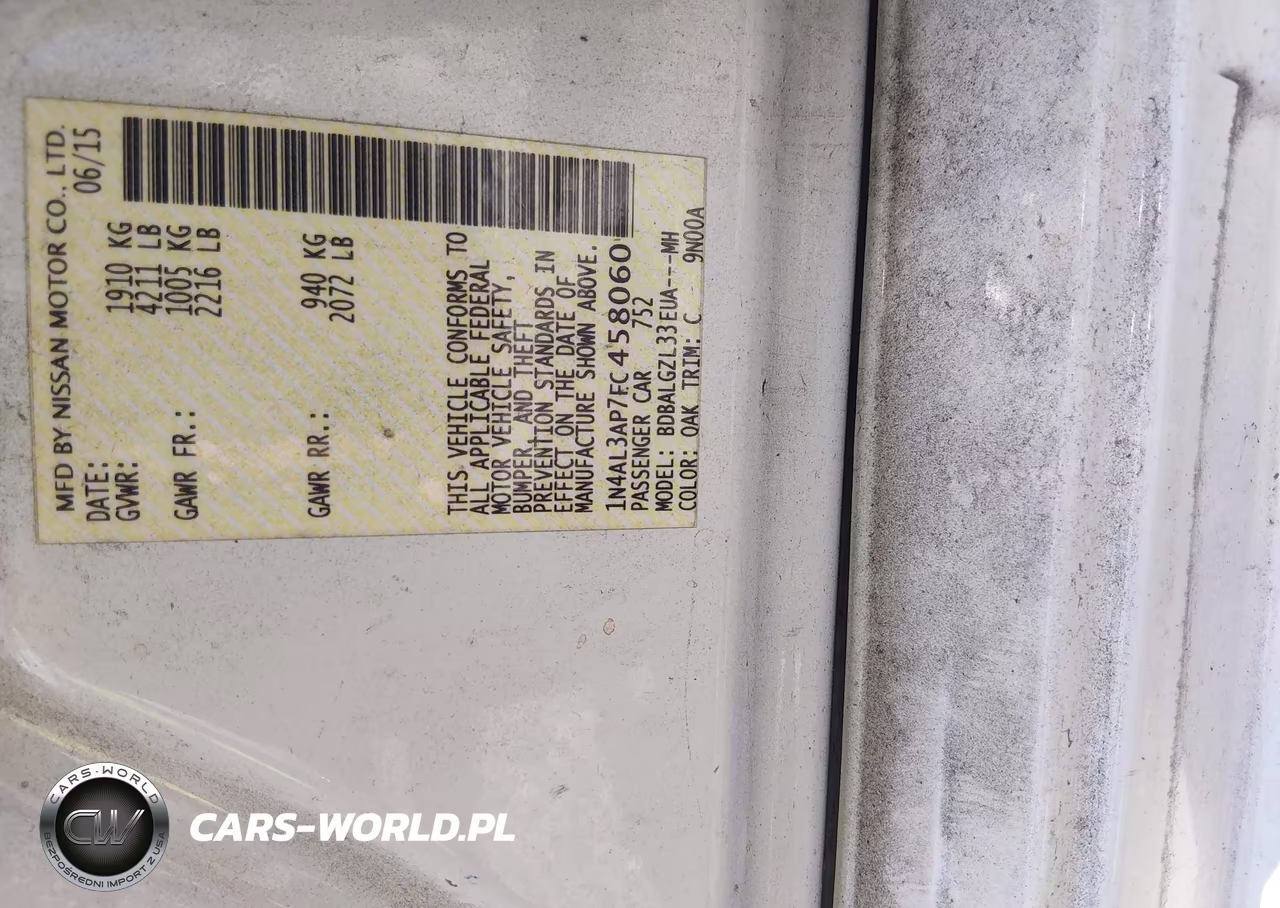2015 Nissan Altima 2.5 S VIN:1N4AL3AP7FC458060 - 9
