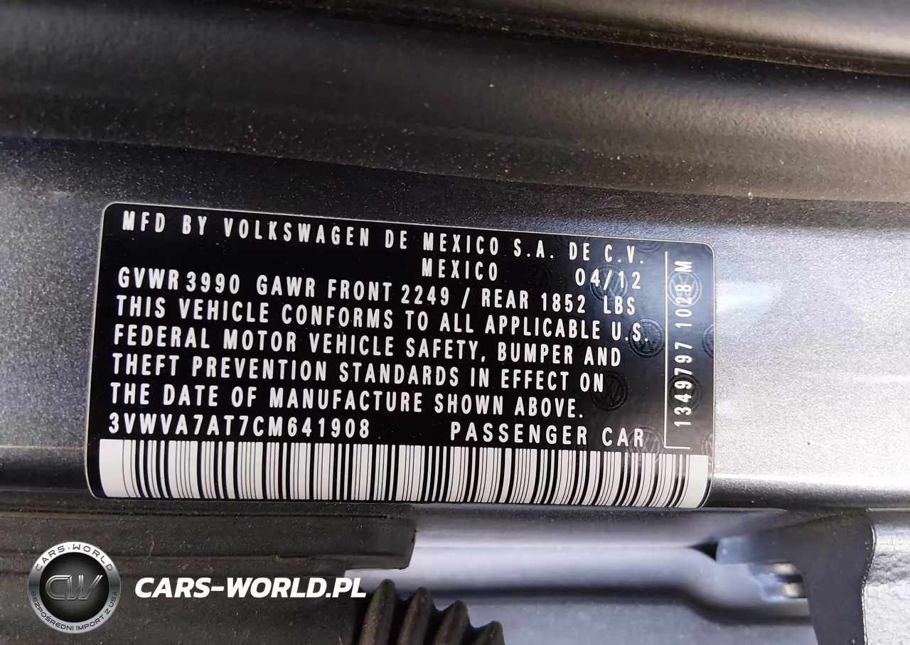 2012 Volkswagen Beetle Turbo VIN:3VWVA7AT7CM641908 - 9
