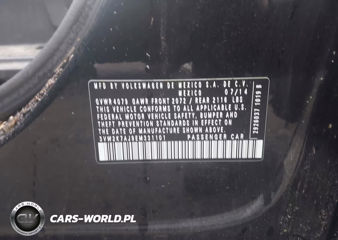 2014 Volkswagen Jetta 2.0L S VIN:3VW2K7AJ9EM331101 - 9