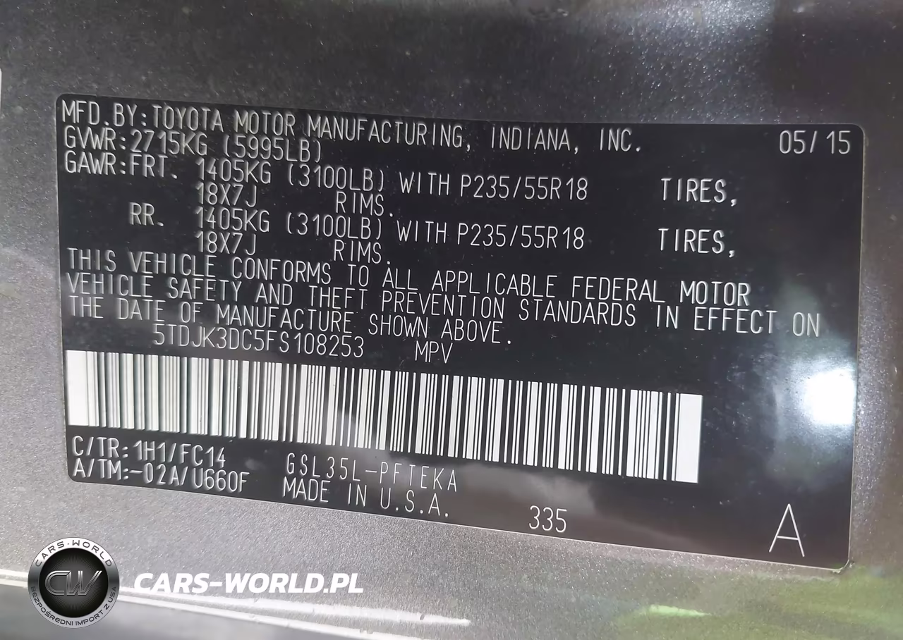 2015 Toyota Sienna Le 7 Passenger VIN:5TDJK3DC5FS108253 - 9