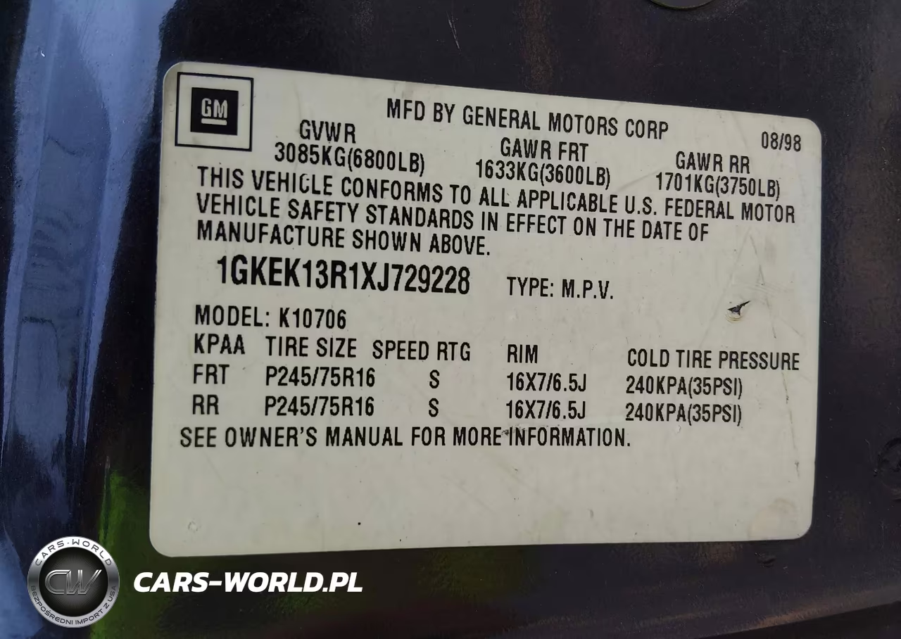 1999 GMC Yukon Slt Gm Buypower VIN:1GKEK13R1XJ729228 - 9