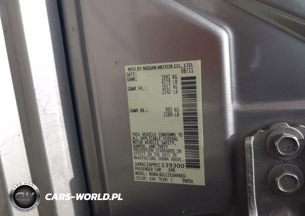 2012 Nissan Altima 2.5 S VIN:1N4AL2AP9CC139300 - 9
