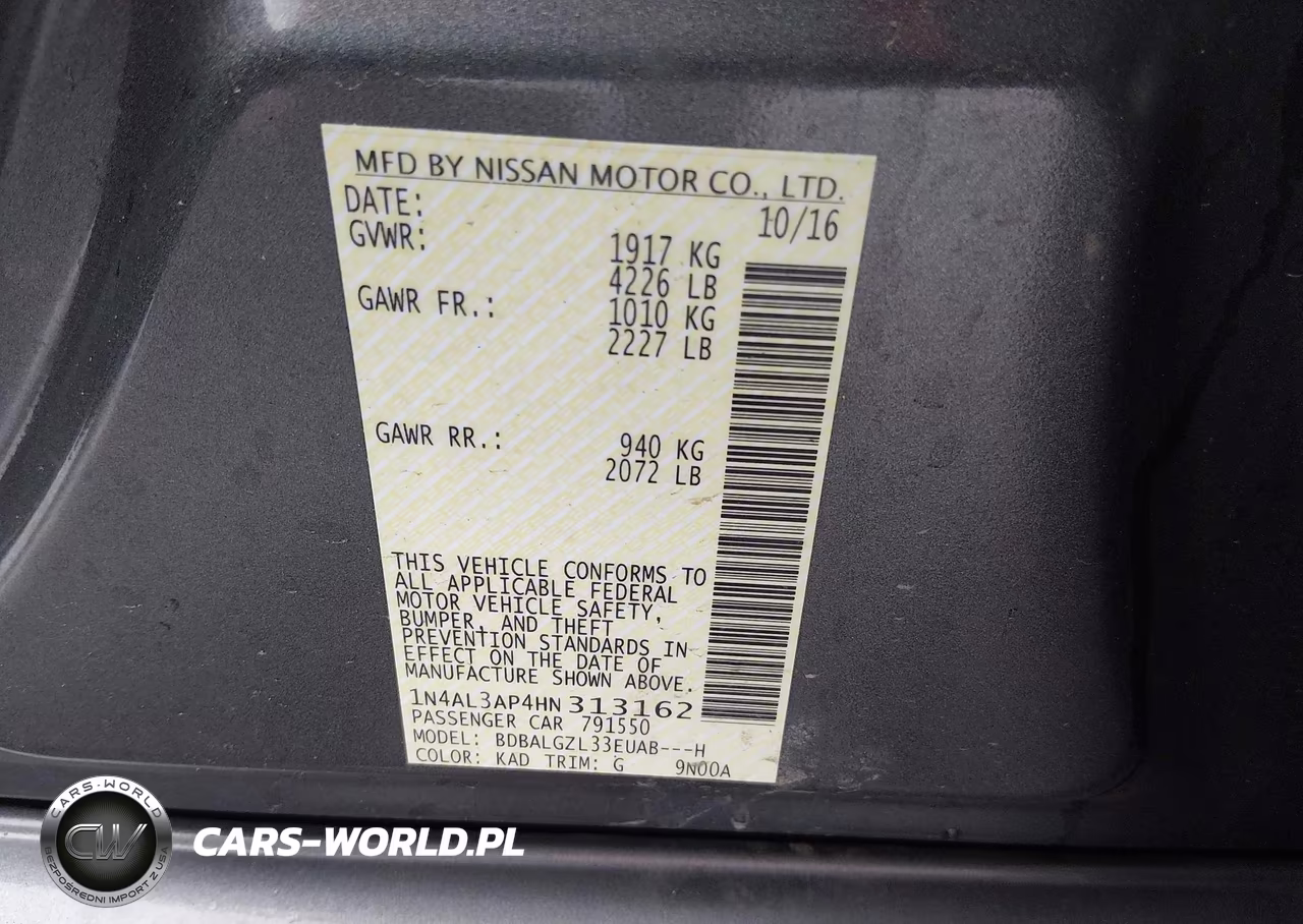 2017 Nissan Altima 2.5 S VIN:1N4AL3AP4HN313162 - 9