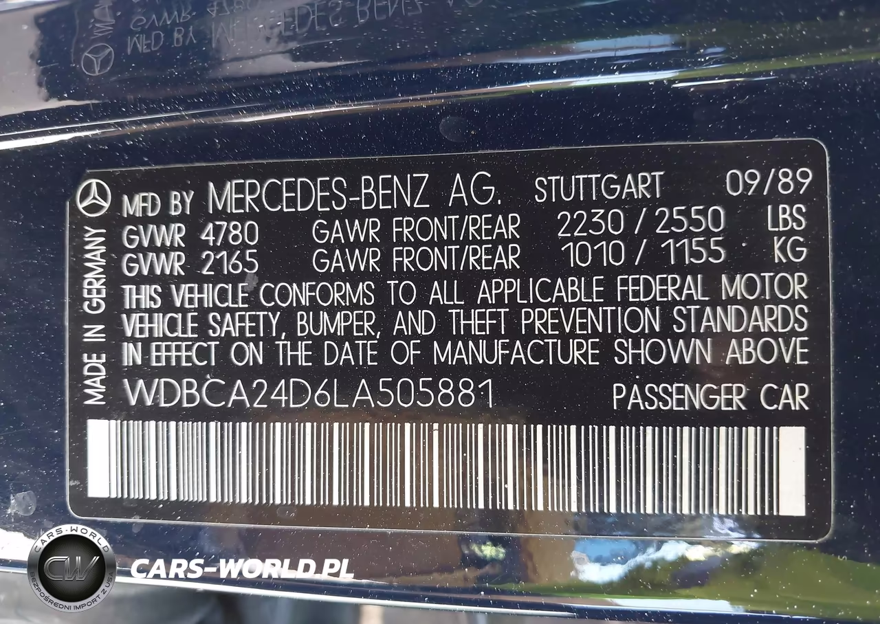 1990 Mercedes-Benz 300 Se VIN:WDBCA24D6LA505881 - 9