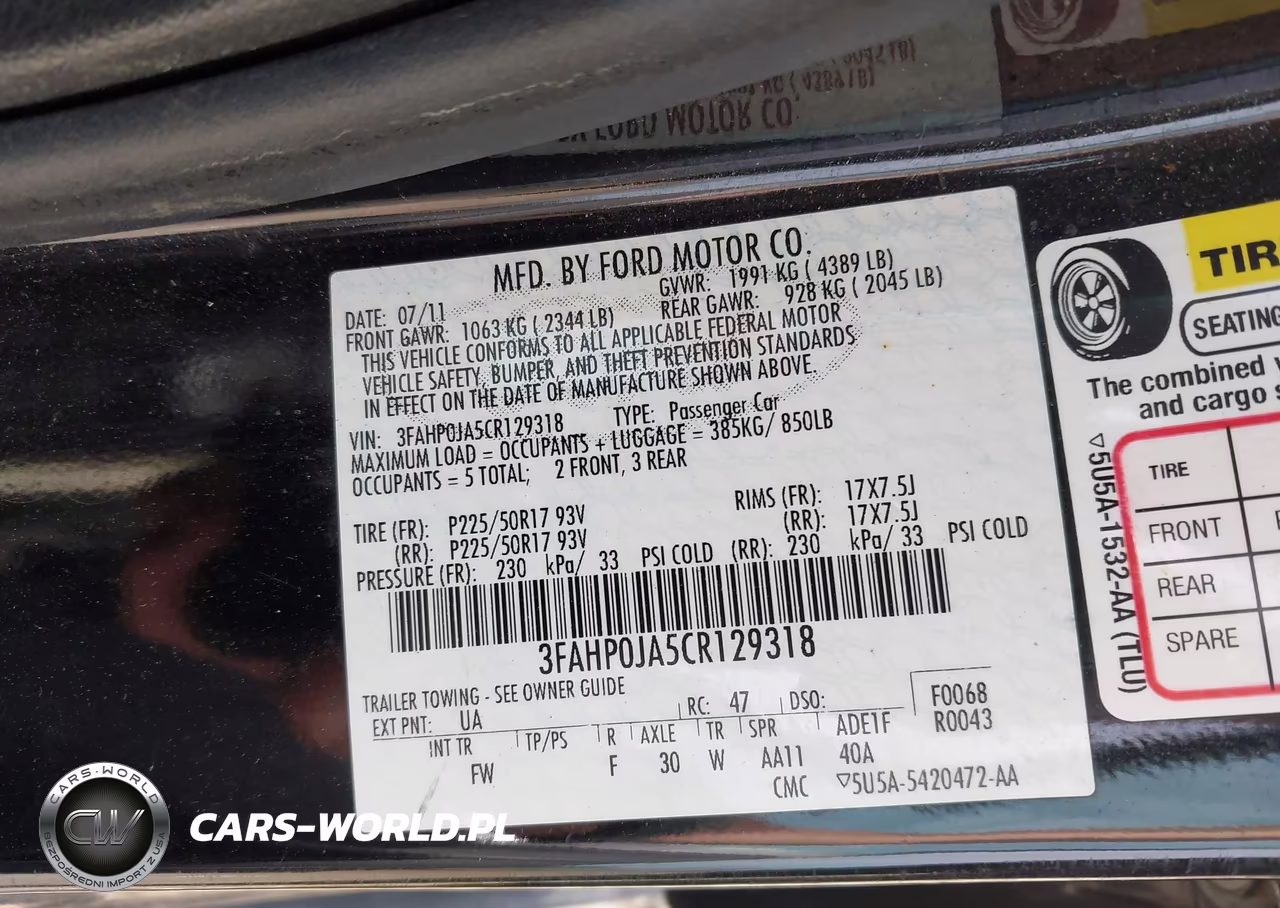 2012 Ford Fusion Sel VIN:3FAHP0JA5CR129318 - 9