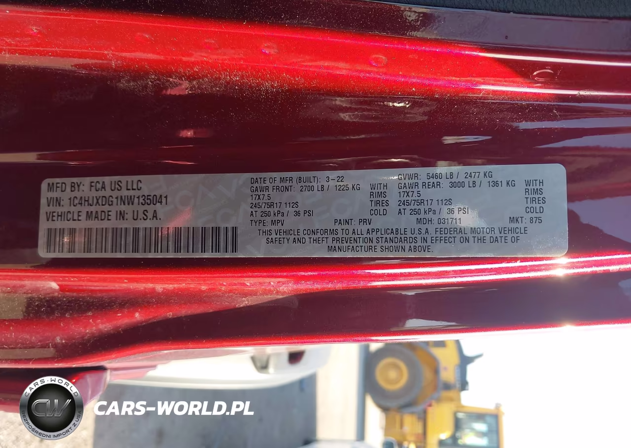 2022 Jeep Wrangler Unlimited Sport S 4X4 VIN:1C4HJXDG1NW135041 - 9