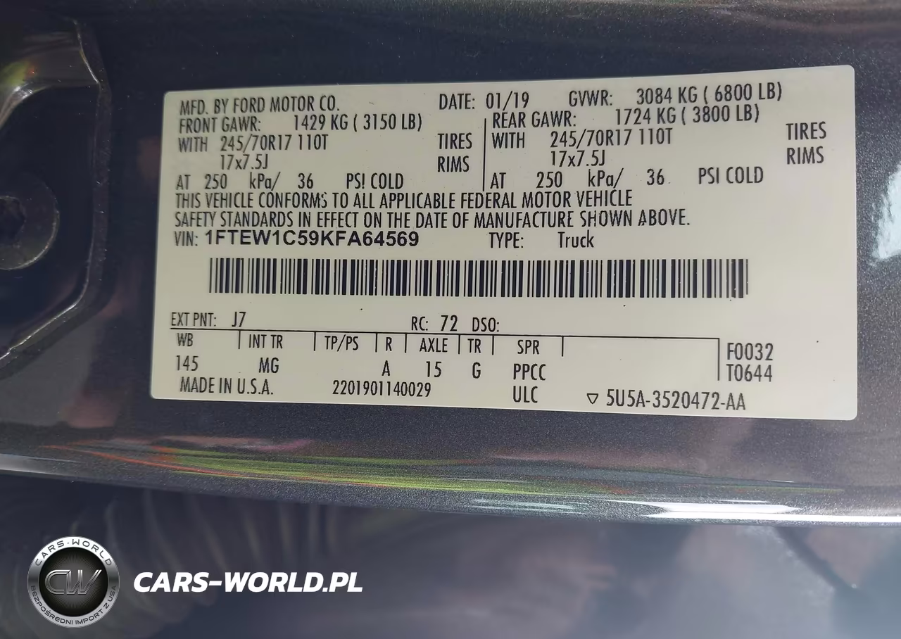2019 Ford F-150 Xlt VIN:1FTEW1C59KFA64569 - 9