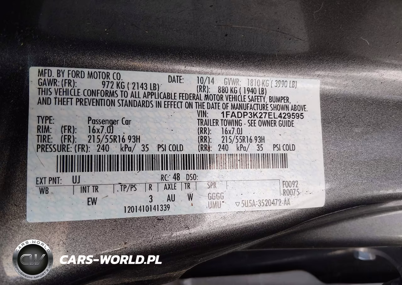 2014 Ford Focus Se VIN:1FADP3K27EL429595 - 9