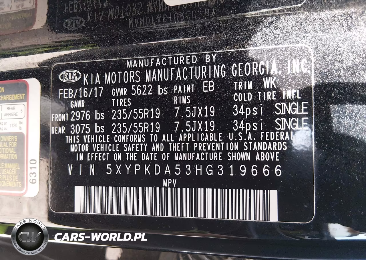 2017 Kia Sorento 3.3L Sx VIN:5XYPKDA53HG319666 - 9