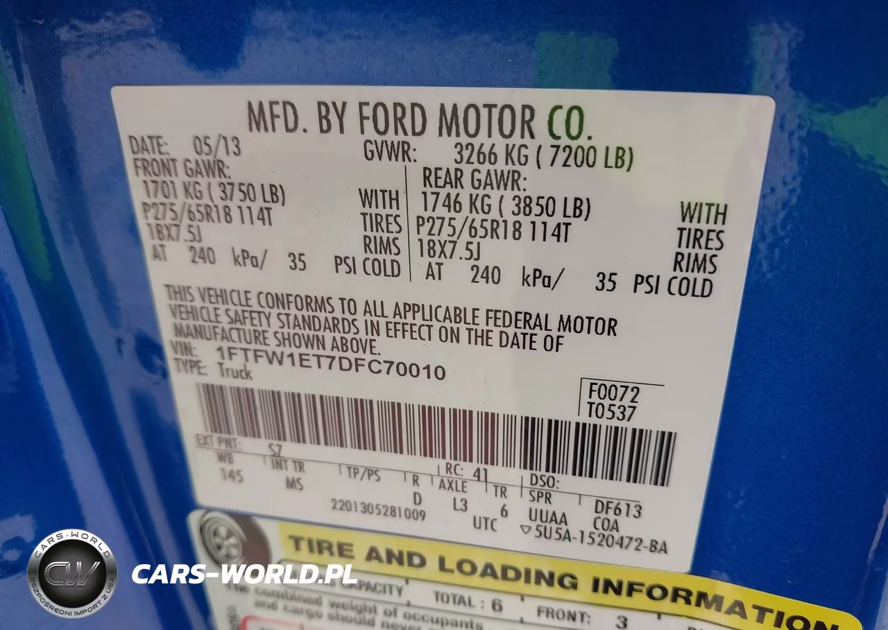 2013 Ford F-150 Fx4-King Ranch-Lariat-Limited-Platinum-Xl-Xlt VIN:1FTFW1ET7DFC70010 - 9