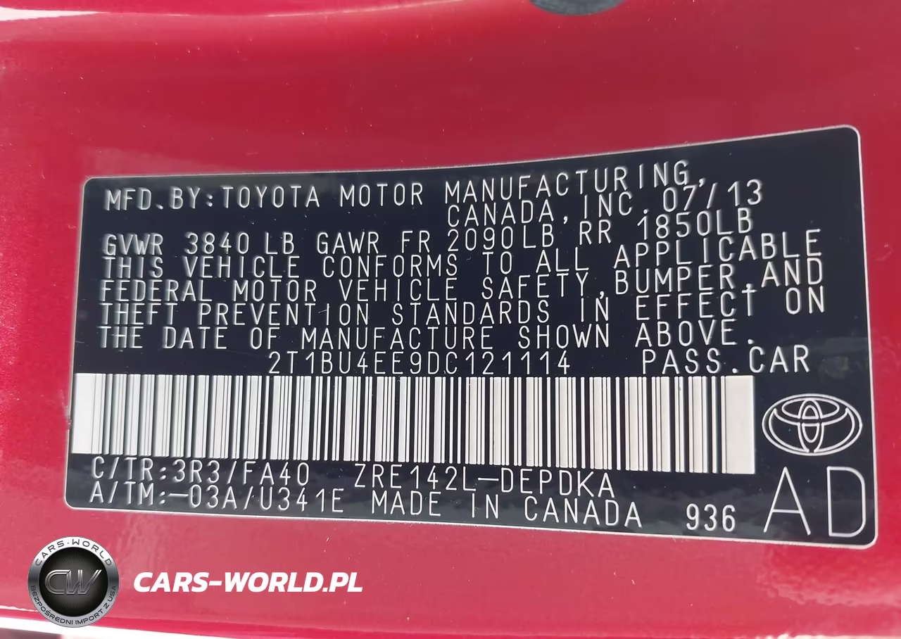 2013 Toyota Corolla L VIN:2T1BU4EE9DC121114 - 9