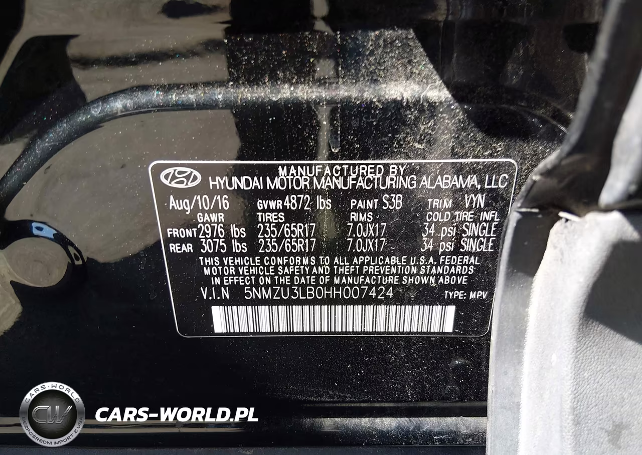 2017 Hyundai Santa Fe Sport 2.4L VIN:5NMZU3LB0HH007424 - 9