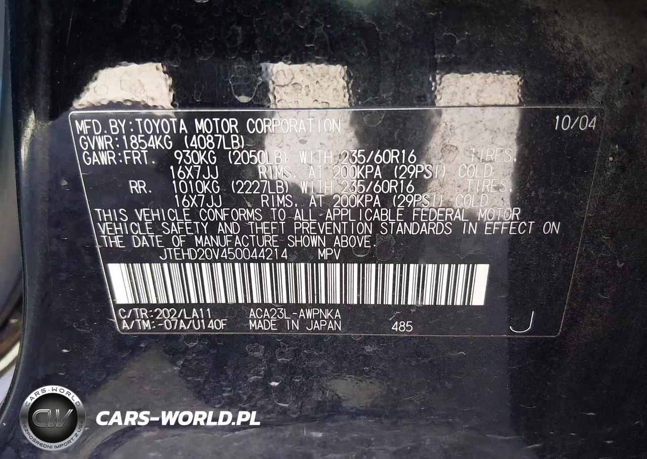 2005 Toyota Rav4 VIN:JTEHD20V450044214 - 9