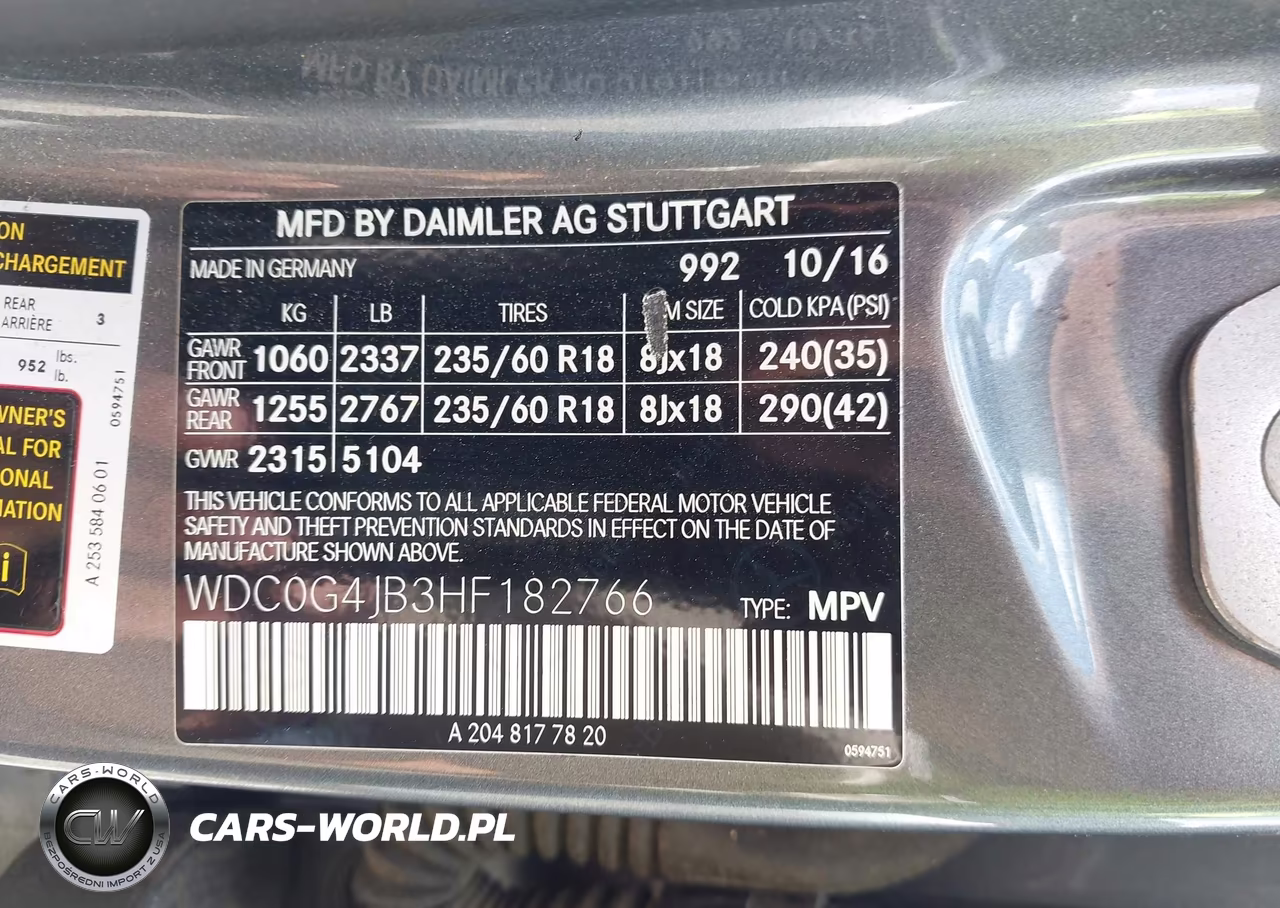 2017 Mercedes-Benz Glc 300 VIN:WDC0G4JB3HF182766 - 9