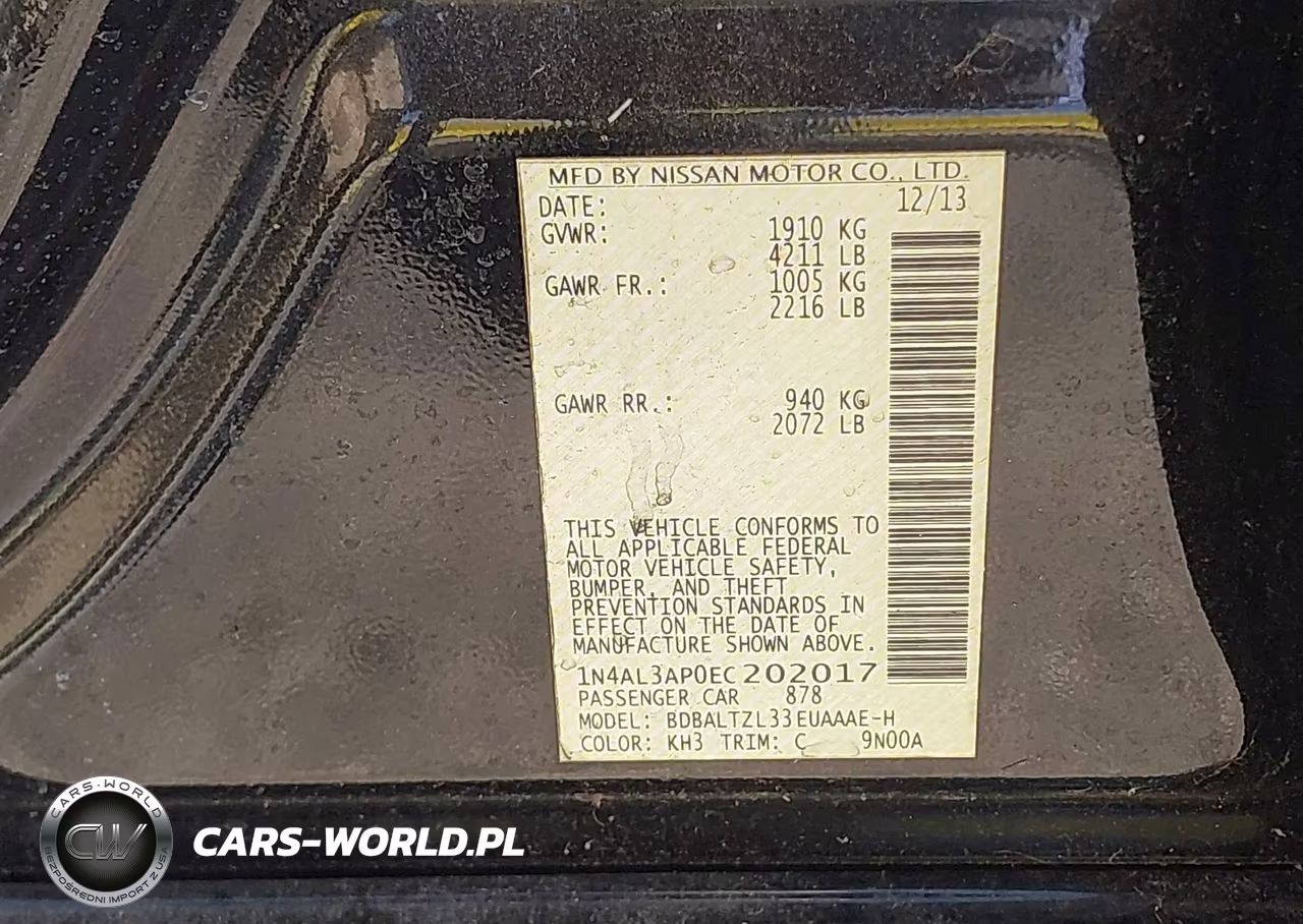 2014 Nissan Altima 2.5 Sv VIN:1N4AL3AP0EC202017 - 9