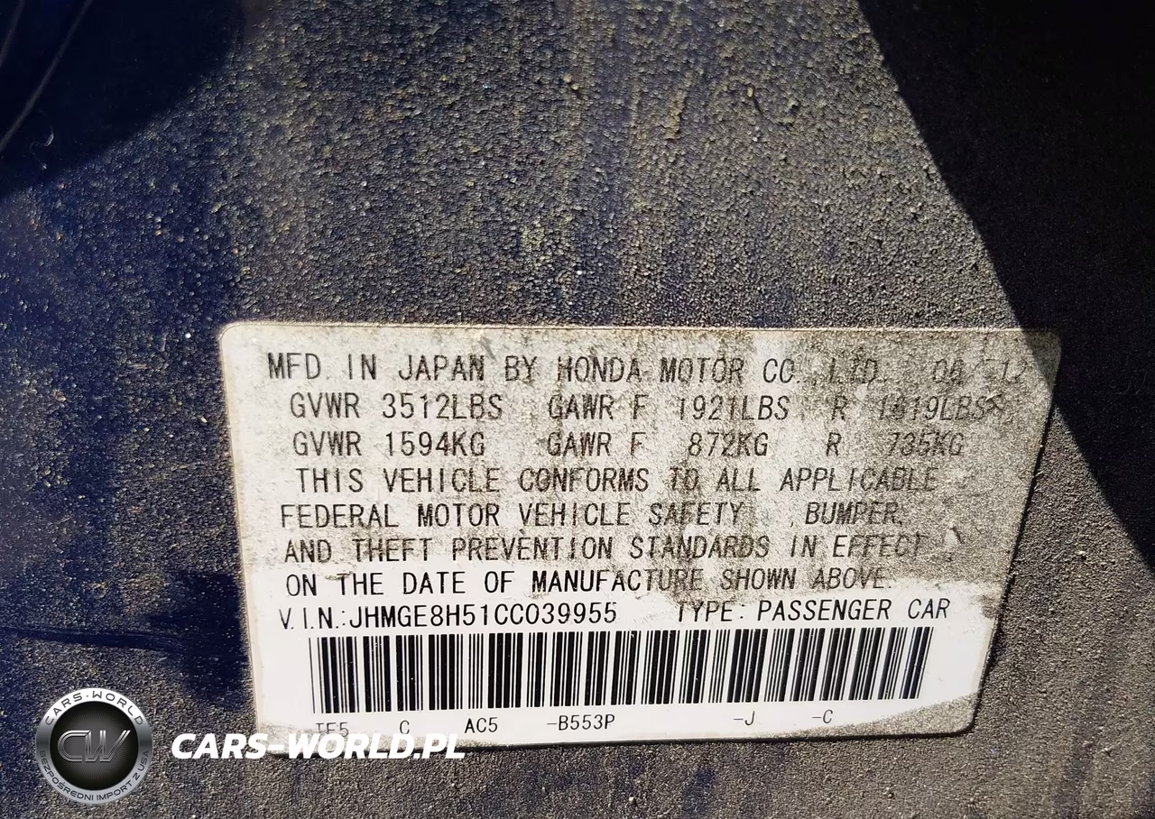 2012 Honda Fit Sport VIN:JHMGE8H51CC039955 - 9