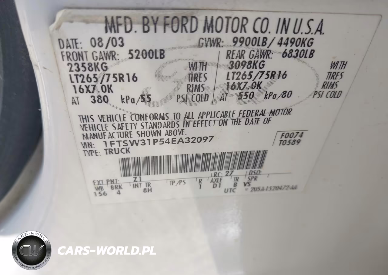 2004 Ford F-350 Lariat-Xl-Xlt VIN:1FTSW31P54EA32097 - 9
