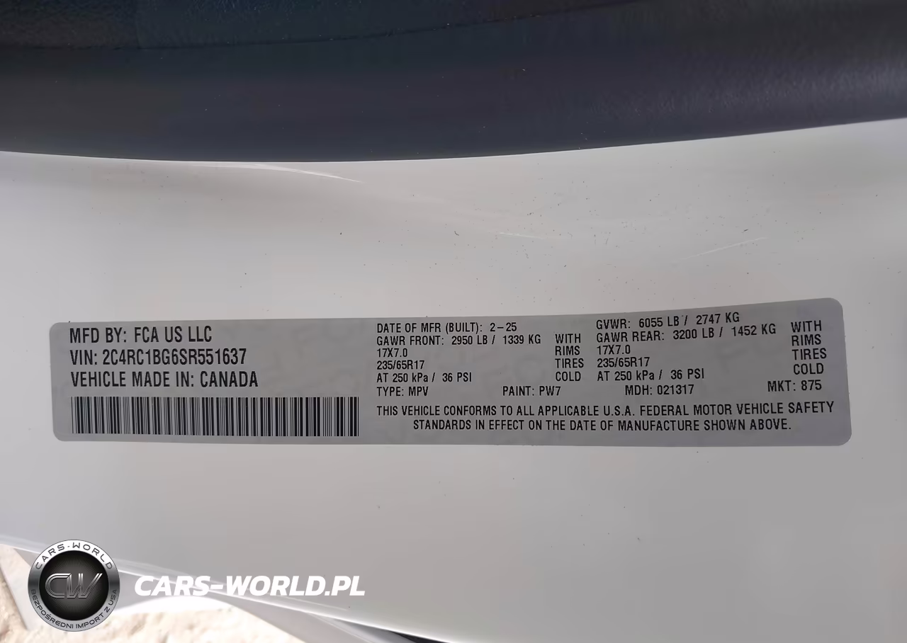 2025 Chrysler Pacifica Select VIN:2C4RC1BG6SR551637 - 9