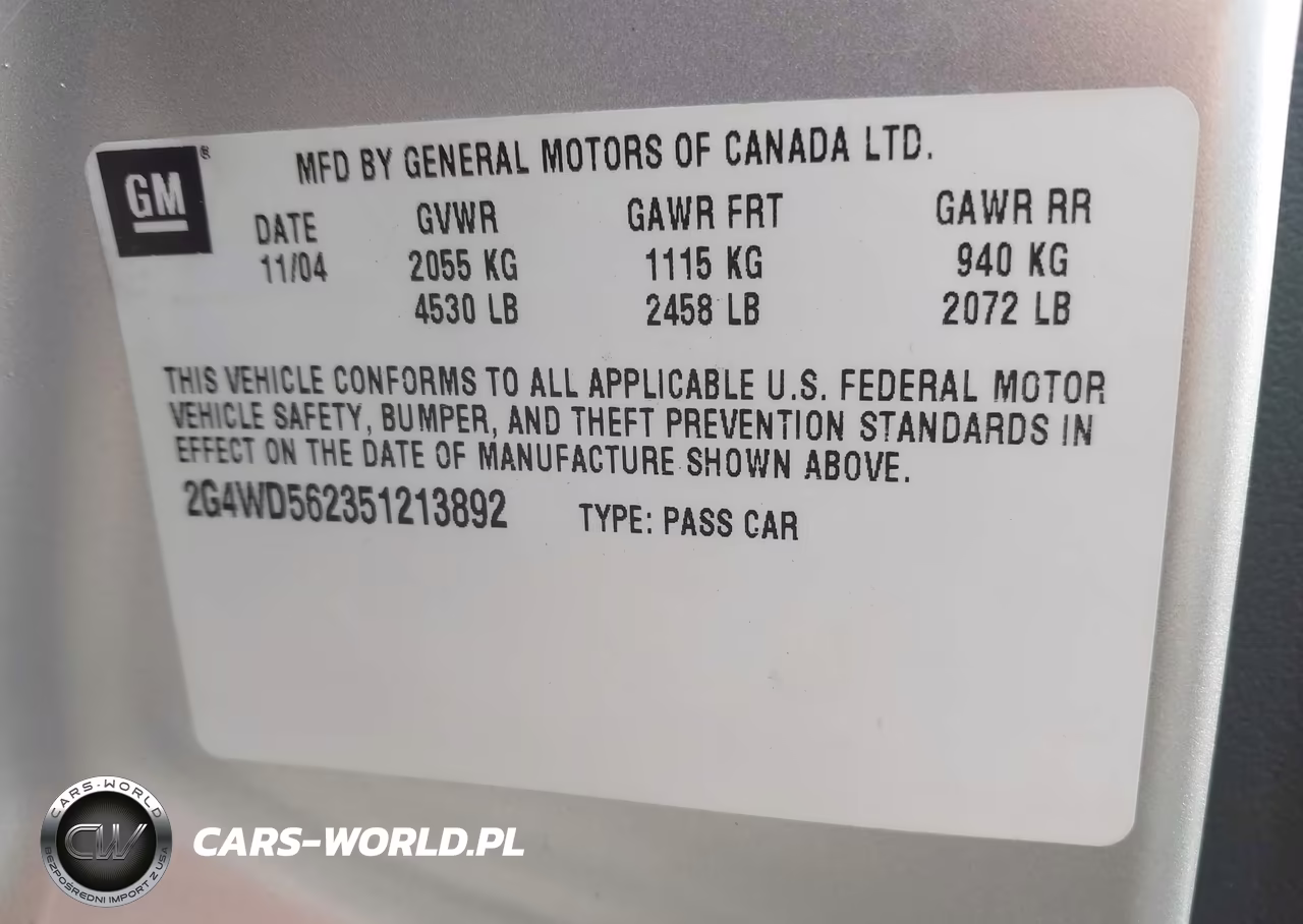 2005 Buick Lacrosse Cxl VIN:2G4WD562351213892 - 9