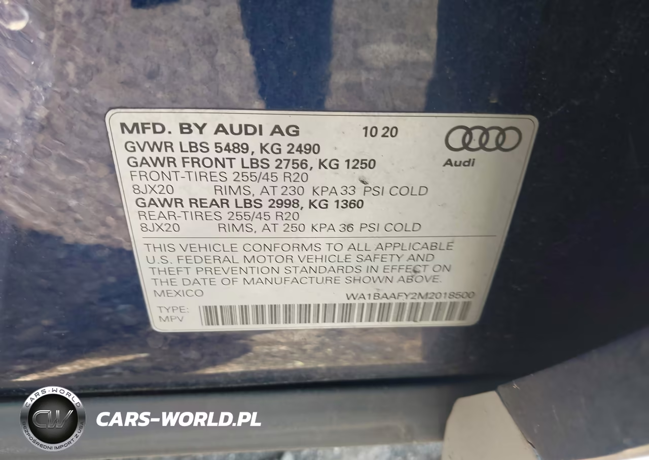 2021 Audi Q5 Premium Plus 45 Tfsi Quattro S Tronic VIN:WA1BAAFY2M2018500 - 9