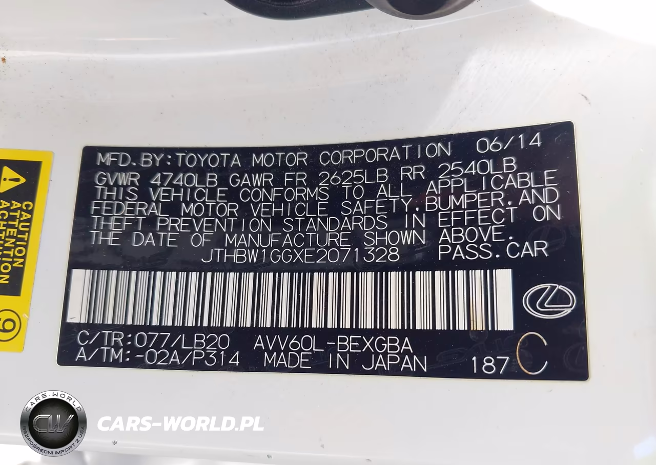 2014 Lexus Es 300H VIN:JTHBW1GGXE2071328 - 9