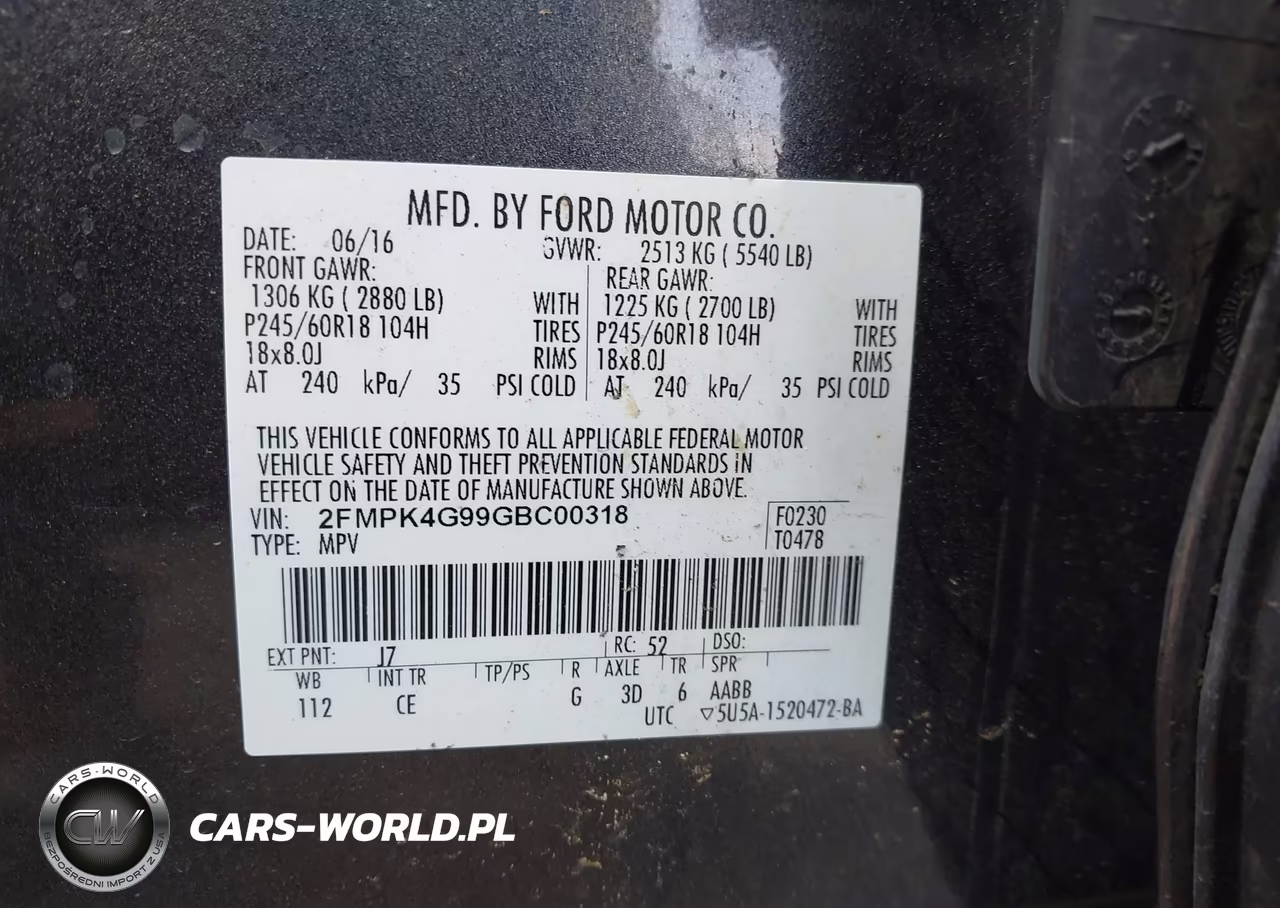 2016 Ford Edge Se VIN:2FMPK4G99GBC00318 - 9