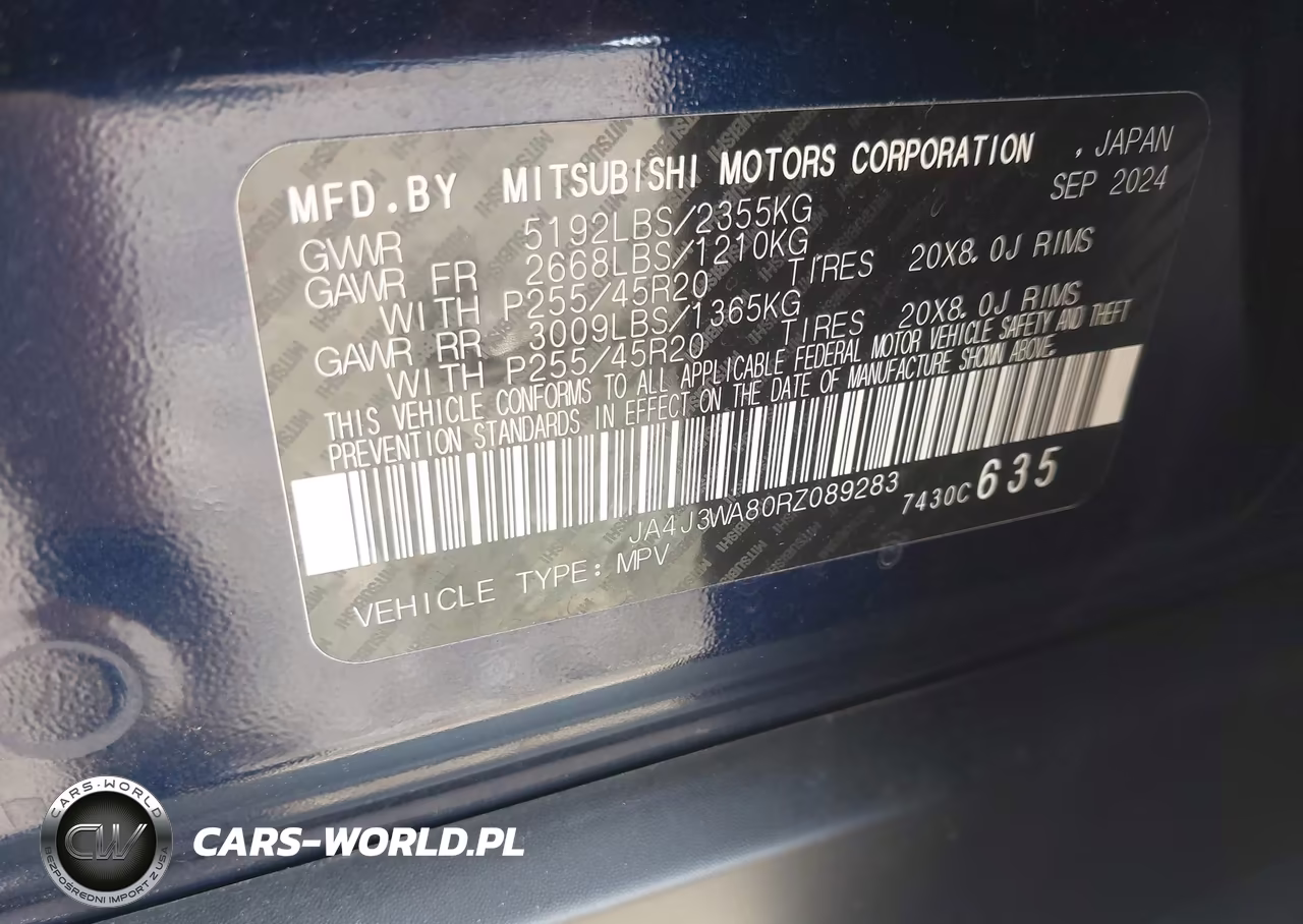 2024 Mitsubishi Outlander Sel 2.5 2Wd-Sel Black Edition 2Wd VIN:JA4J3WA80RZ089283 - 9