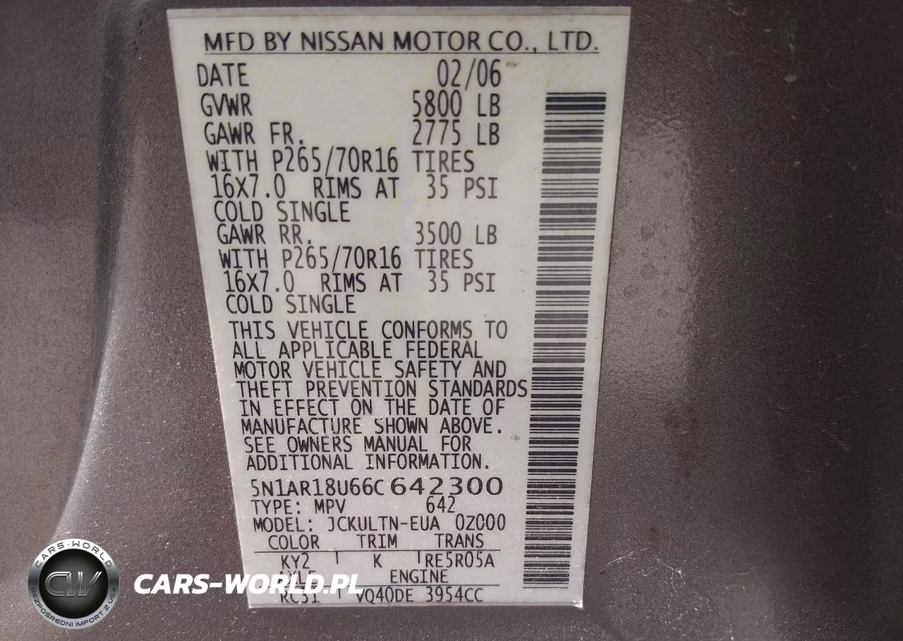 2006 Nissan Pathfinder Se VIN:5N1AR18U66C642300 - 9