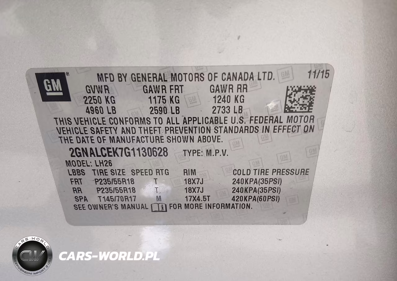 2016 Chevrolet Equinox Lt VIN:2GNALCEK7G1130628 - 9